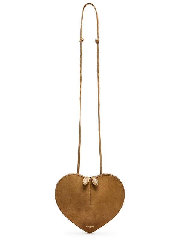 Photo: Alaïa Le Couer Suede and Leather Cross-body bag - Brown - One Size