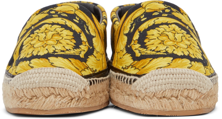 Versace Black Barocco Espadrilles Versace