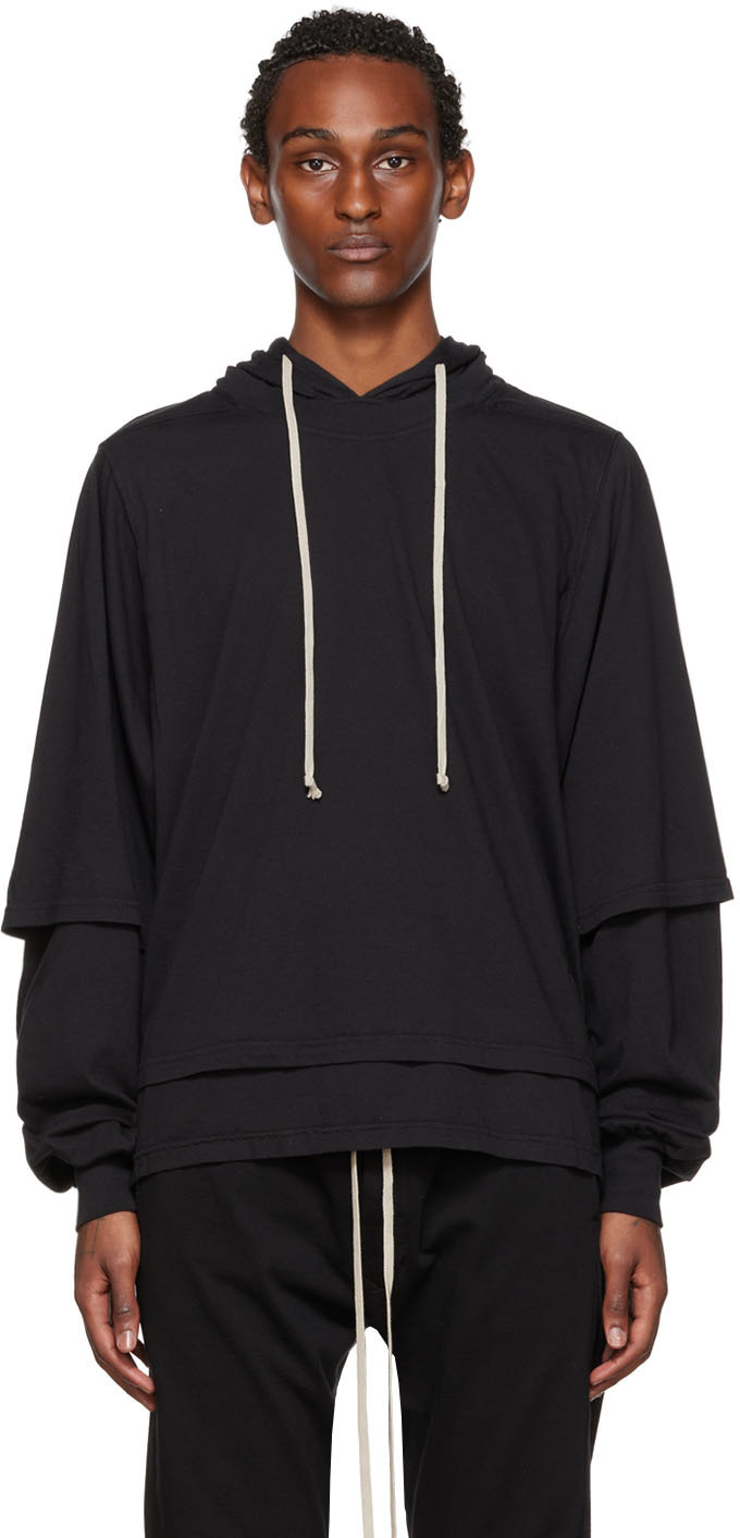 Rick Owens DRKSHDW Black Organic Cotton Hustler Hoodie