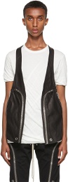 Rick Owens Black Leather Bauhaus Vest