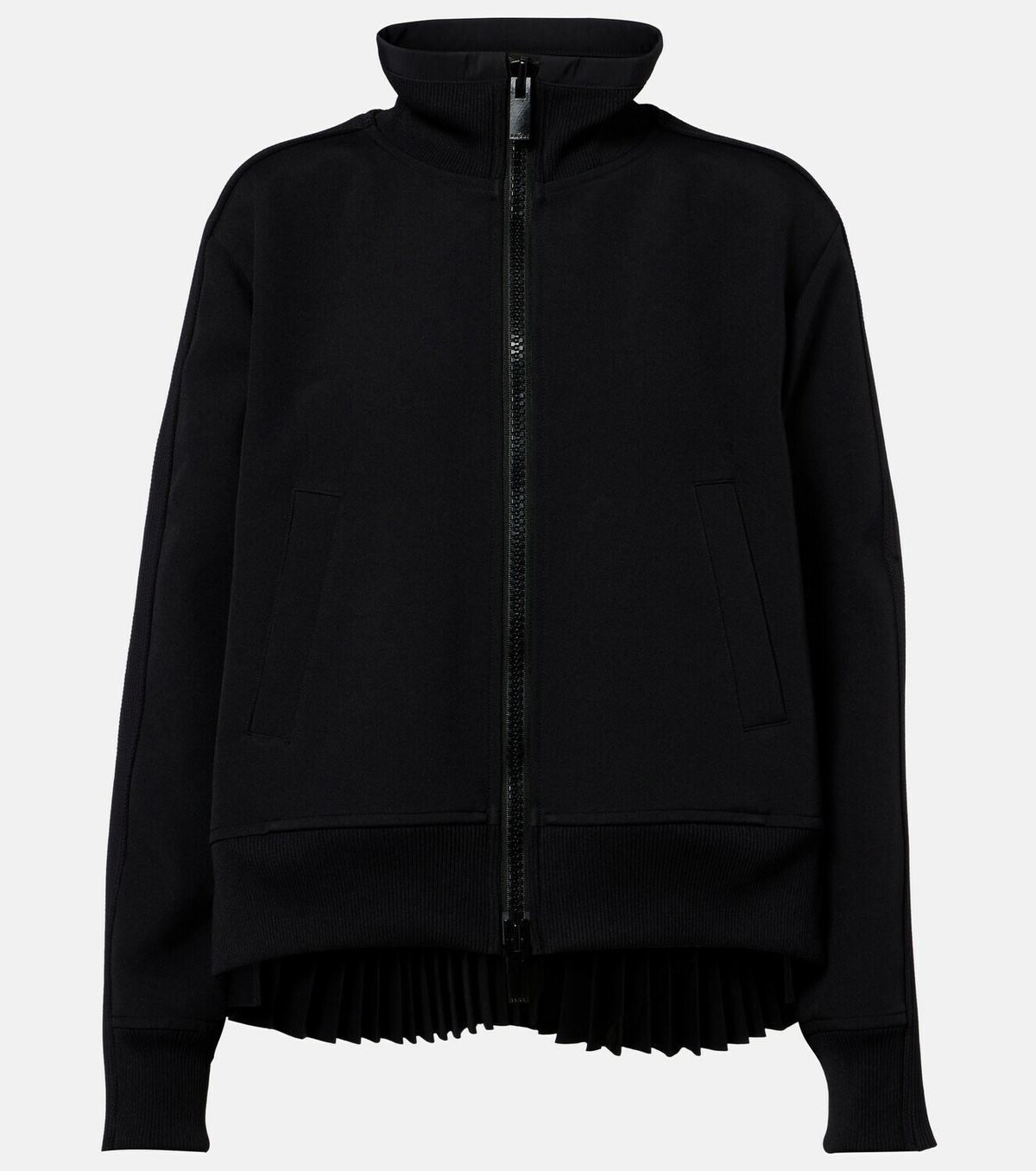 Sacai Paneled twill zip-up sweatshirt