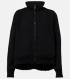 Sacai Paneled twill zip-up sweatshirt
