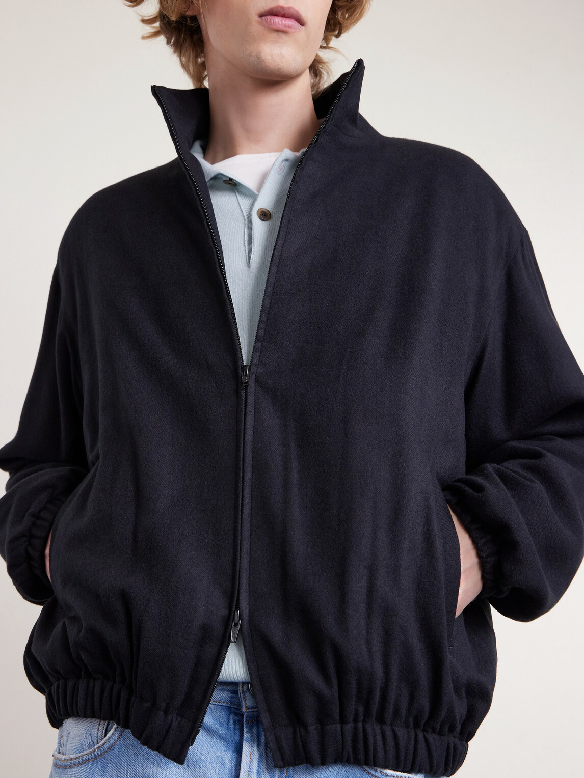 ssstein - Silk-Blend Flannel Jacket - Black