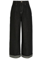 Damson Madder Pascal Turn-up Wide-leg Jeans Black