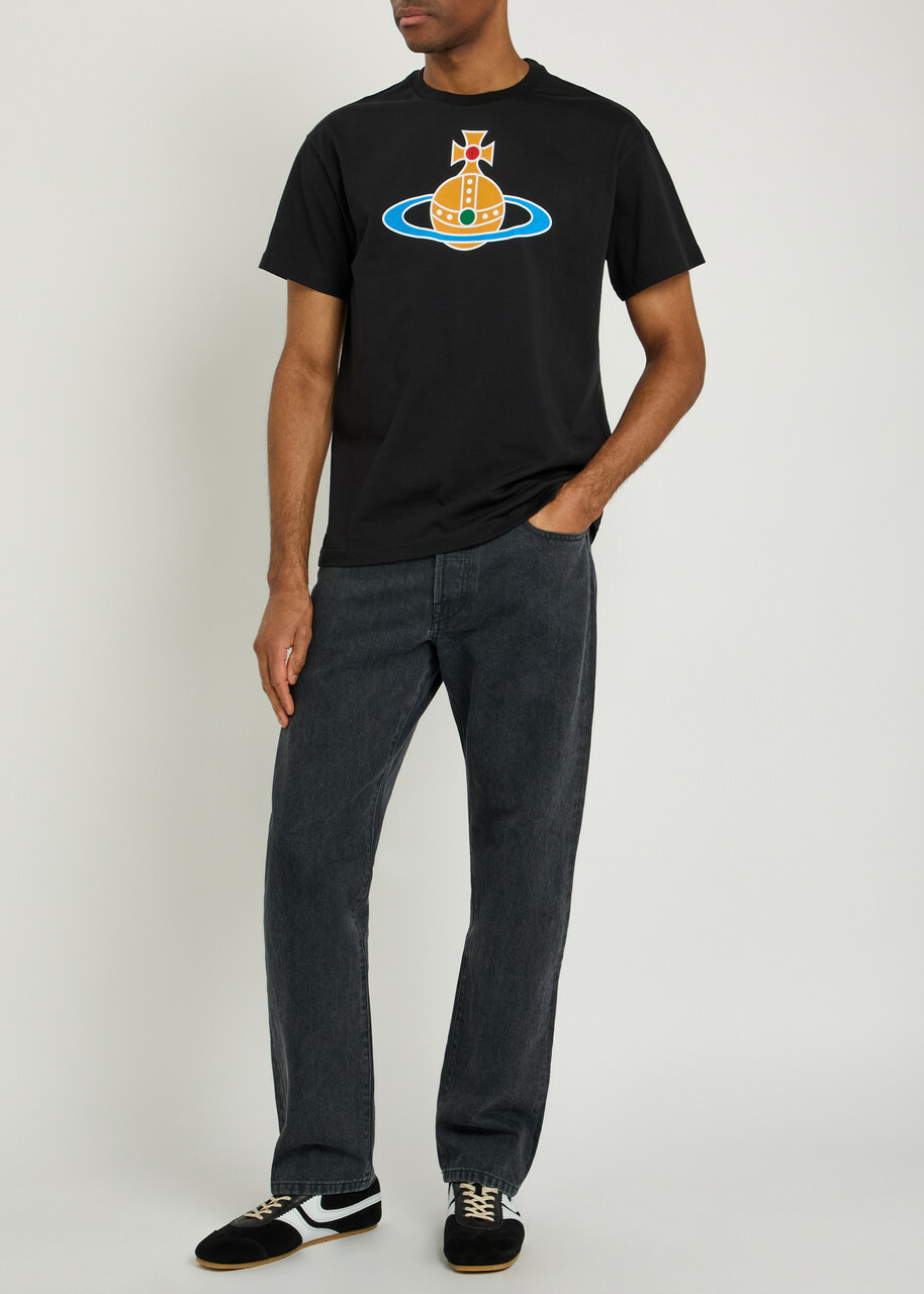 Vivienne Westwood Orb-print Stretch-cotton T-shirt Black