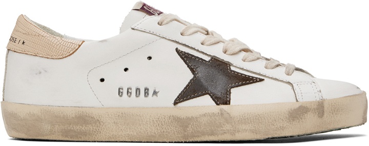 Photo: Golden Goose Off-White & Brown Super-Star Sneakers