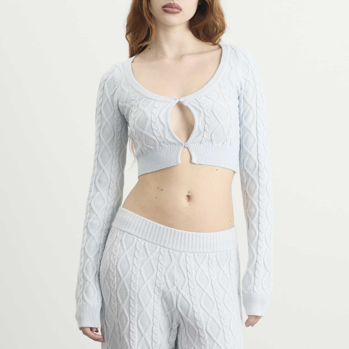 SKIMS Women's Snow Bunny Cardigan in Zen Blue