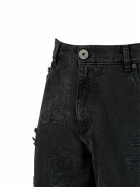 BALMAIN - Distressed Straight Denim Jeans