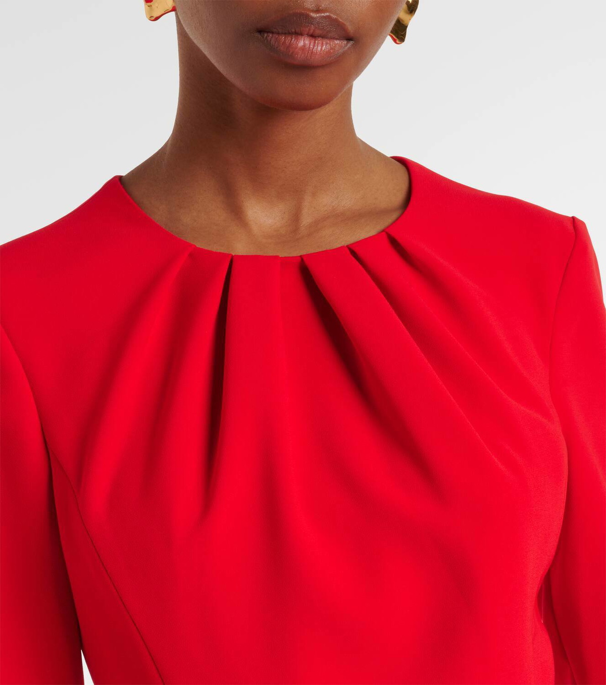 Carolina Herrera Belted crêpe midi dress