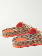 GUCCI - The North Face Sideline Logo-Embroidered Monogrammed Canvas Slides - Neutrals