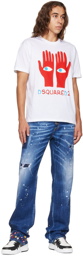 Dsquared2 Blue Floral Roadie Jeans