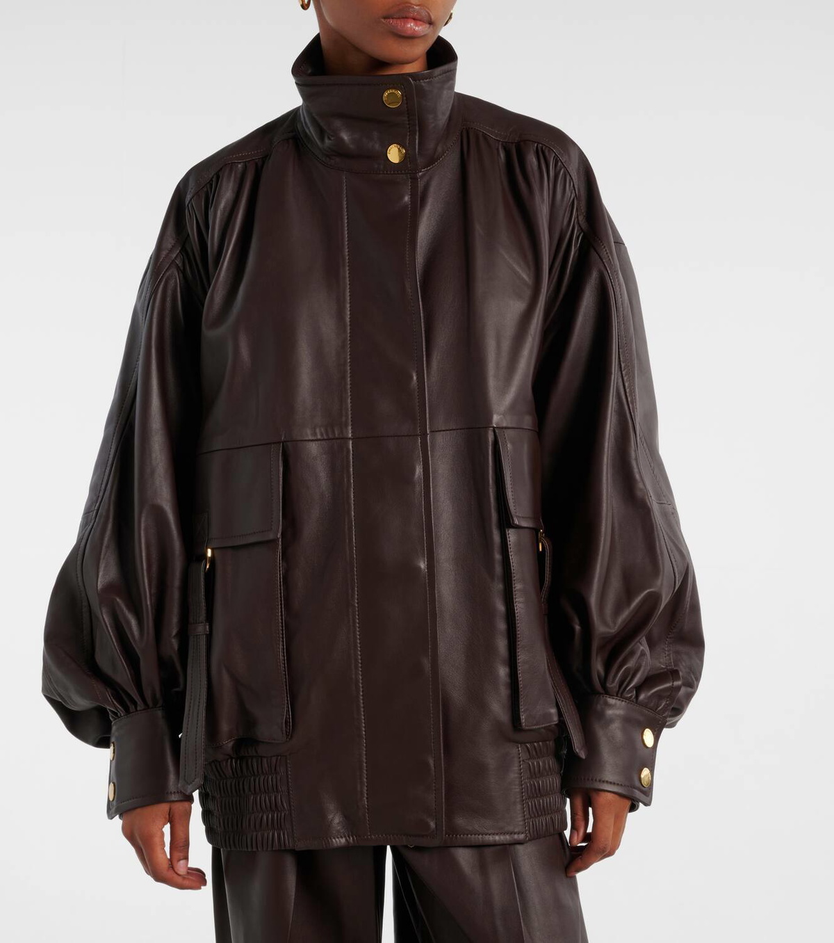 Zimmermann Illustration oversized leather jacket