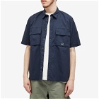 C.P. Company Men's Cotton Ripstop Short Sleeve Shirt in Total Eclipse
