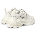 Balenciaga - Triple S Logo-Print Faux Leather Sneakers - White