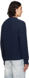 Noah Navy Popcorn Yarn Sweater
