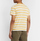 Armor Lux - Striped Cotton and Linen-Blend T-Shirt - Yellow