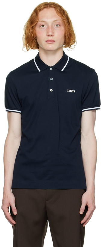 Photo: ZEGNA Navy Bonded Polo