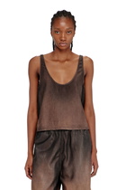 Diesel Tank top in fluid coated denim - Tops - Woman -