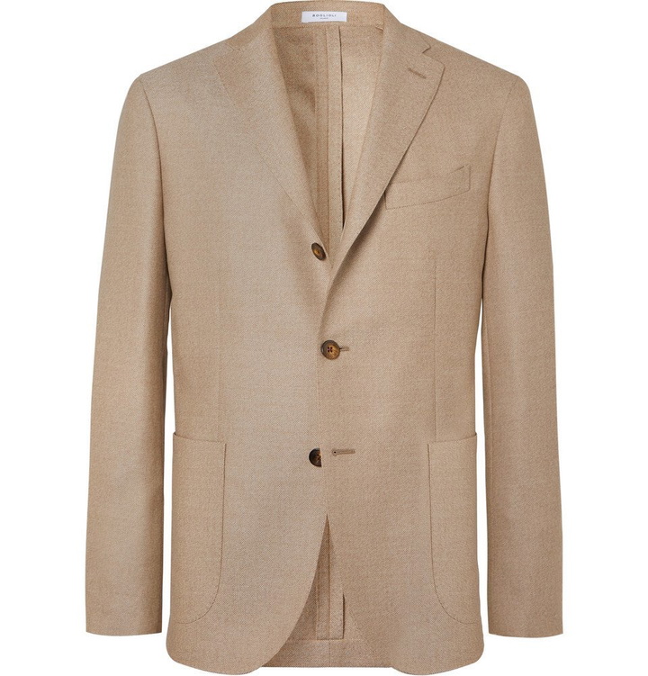 Photo: Boglioli - Beige K-Jacket Slim-Fit Unstructured Virgin Wool-Hopsack Blazer - Beige