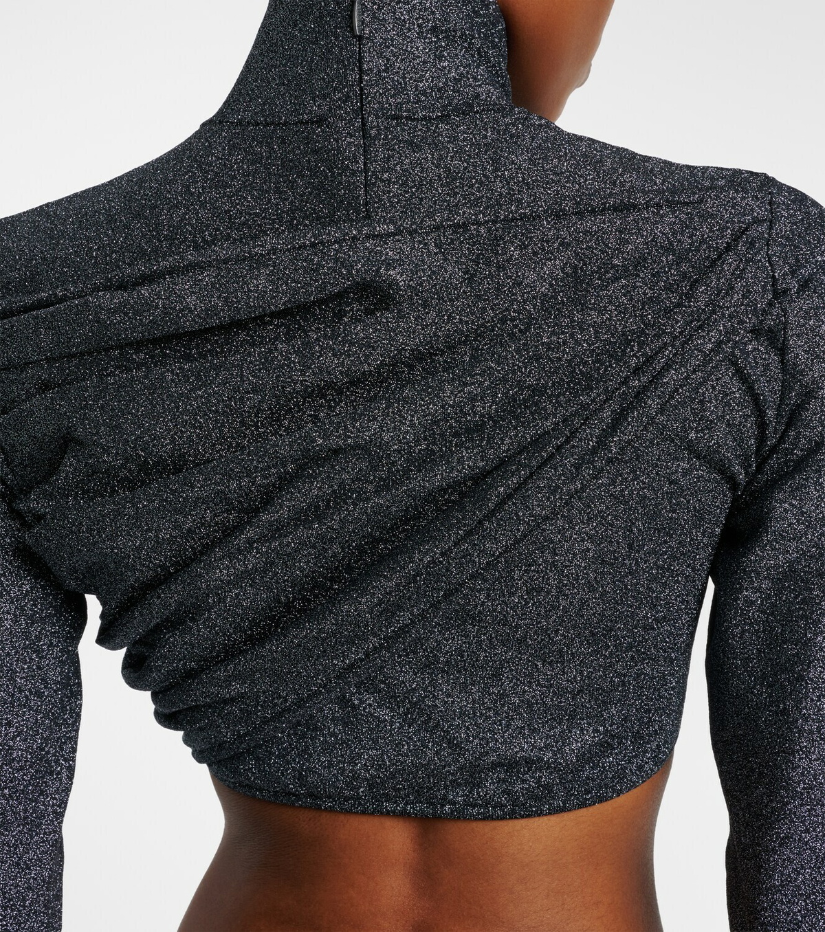Gucci Gathered lamé crop top