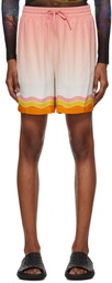 Casablanca Pink Rainbow Monogram Shorts