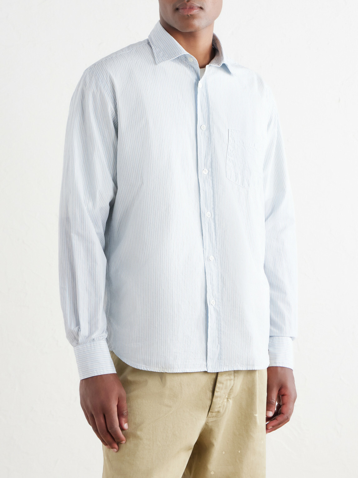 Hartford - Paul Cotton-Poplin Shirt - Blue