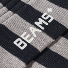 Beams Plus Men's Stripe Rib Sock in New Navy