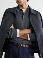 Altea - Wool, Silk and Cashmere-Blend Polo Sweater - Gray