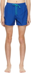 PS by Paul Smith Blue 'PS Face' Logo Swim Shorts