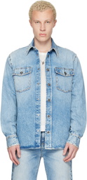 Versace Blue Studded Denim Shirt