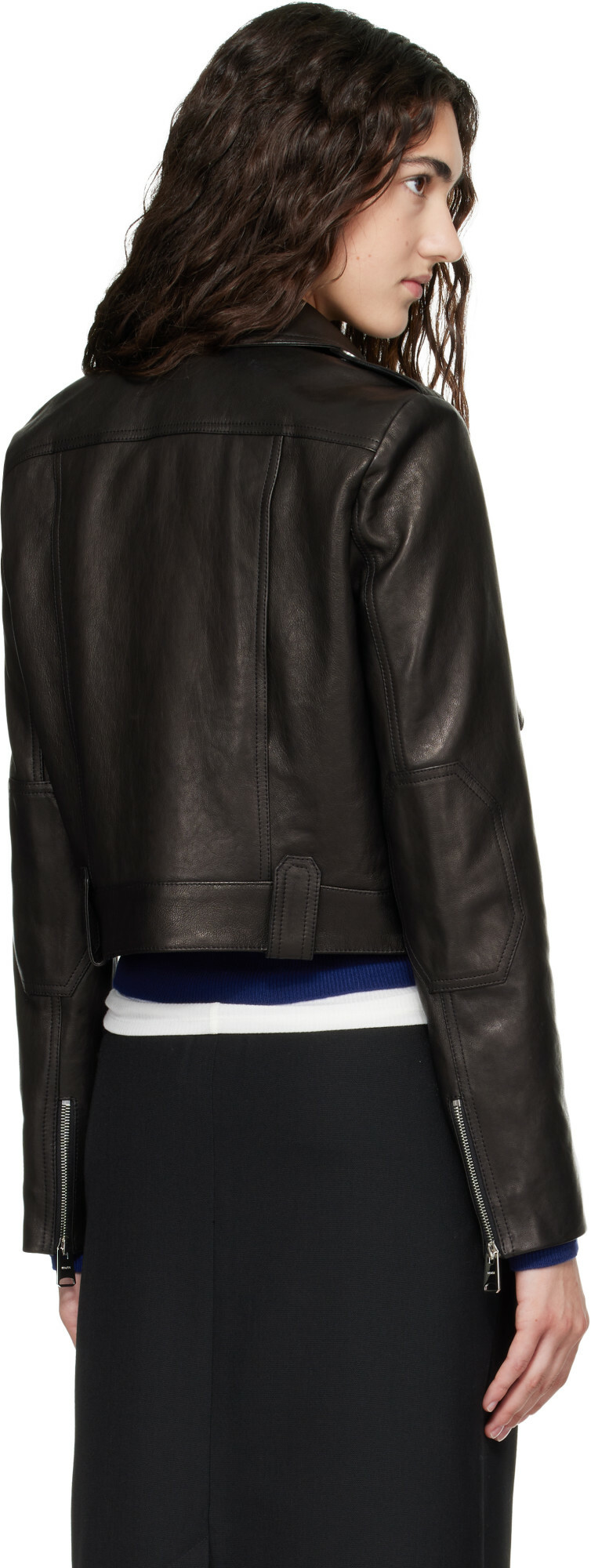 KHAITE Black Cordelia Leather Jacket