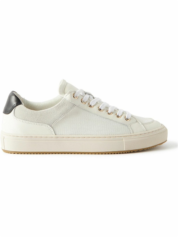 Photo: Frescobol Carioca - Otto Suede-Trimmed Leather and Mesh Sneakers - White
