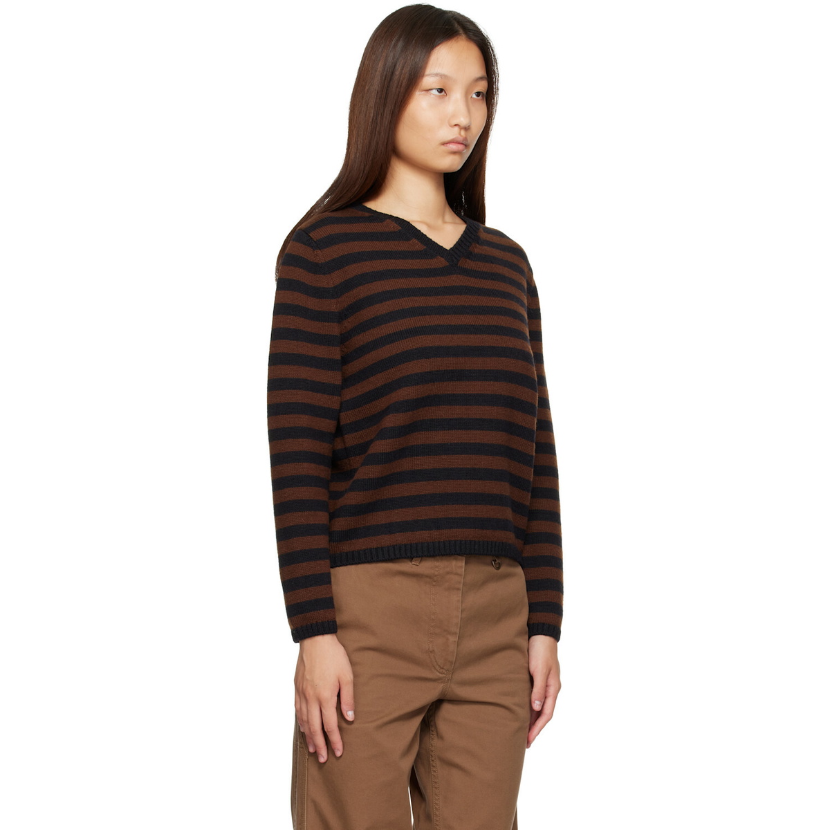 Nothing Written Brown Molly V-Neck Pullover Sweater