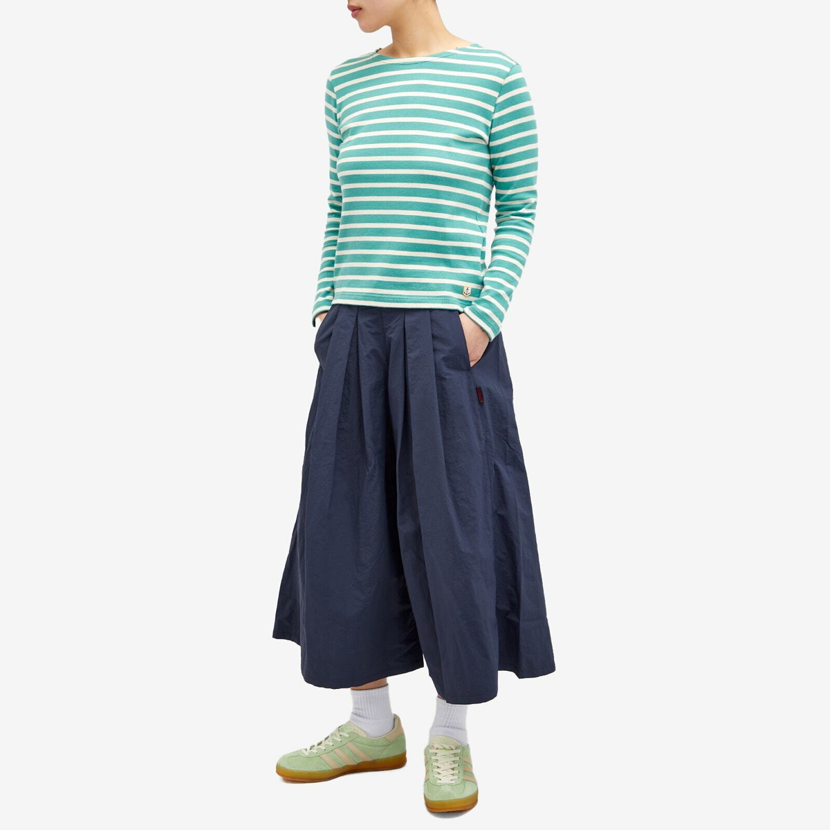 Gramicci Women's Nylon Flare Pant in Navy Gramicci