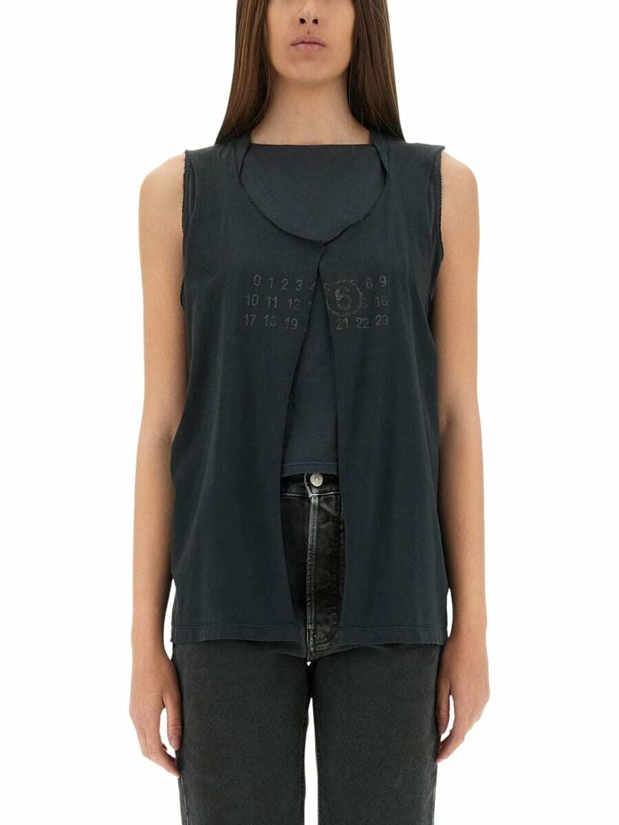 MM6 Maison Margiela Women's Long Sleeve Top in Mud Brown