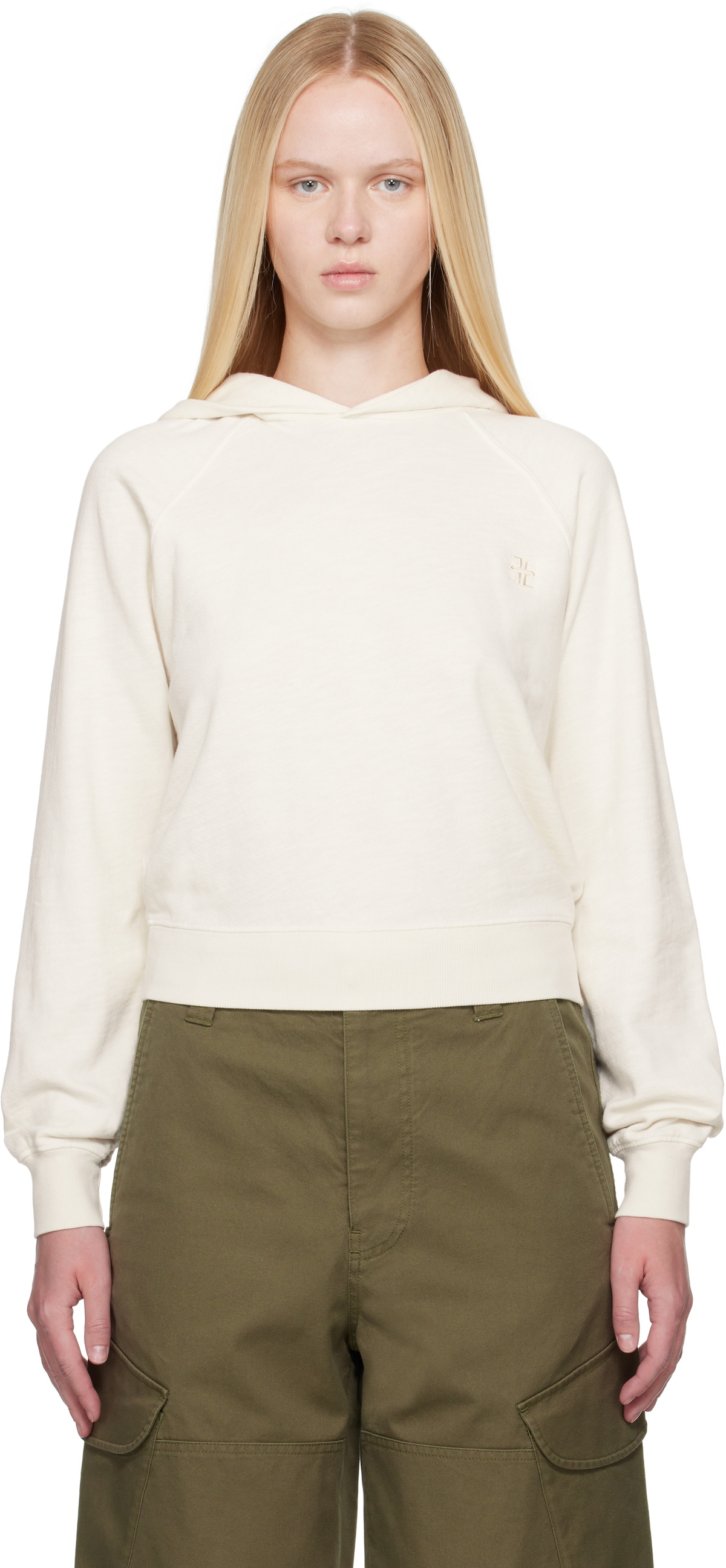 ÉTERNE Off-White Shrunken Hoodie