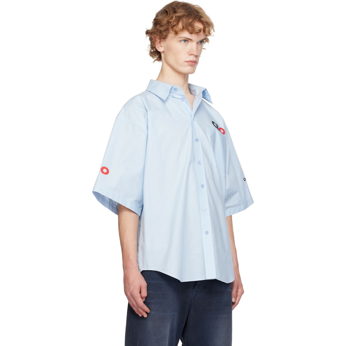 Balenciaga Blue Cotton Poplin Oversized Shirt
