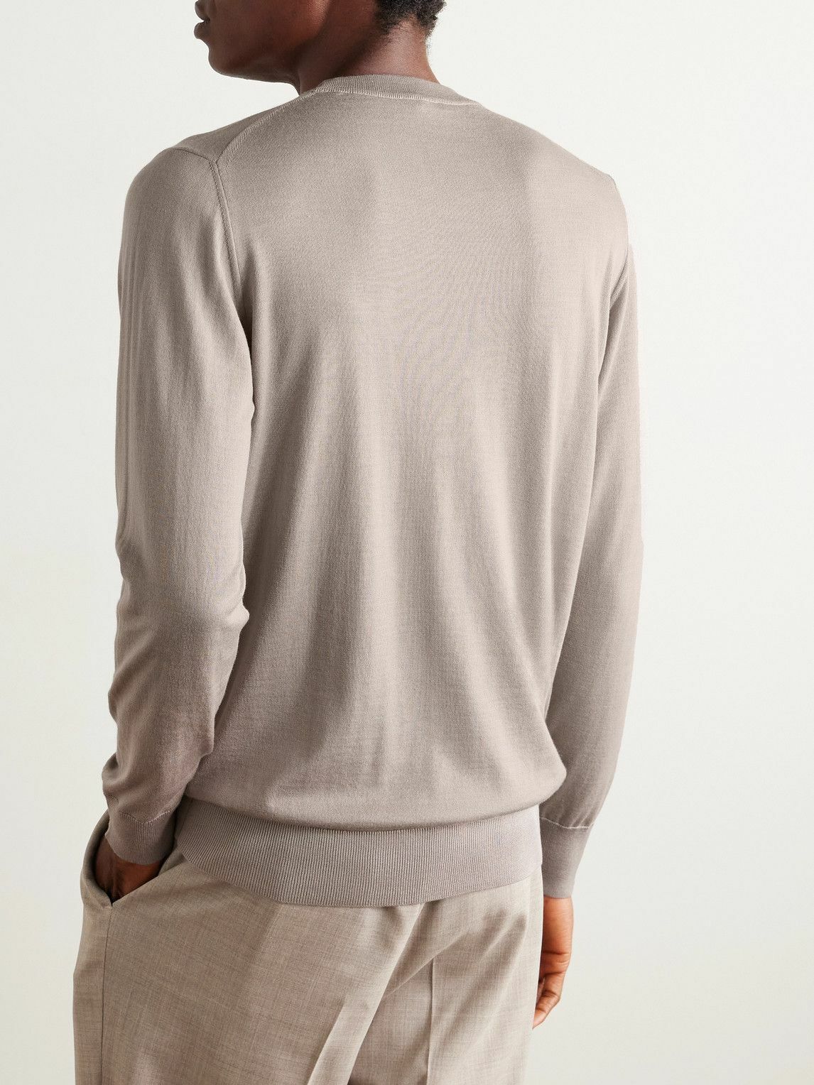 Caruso - Wool, Silk and Cashmere-Blend Sweater - Neutrals