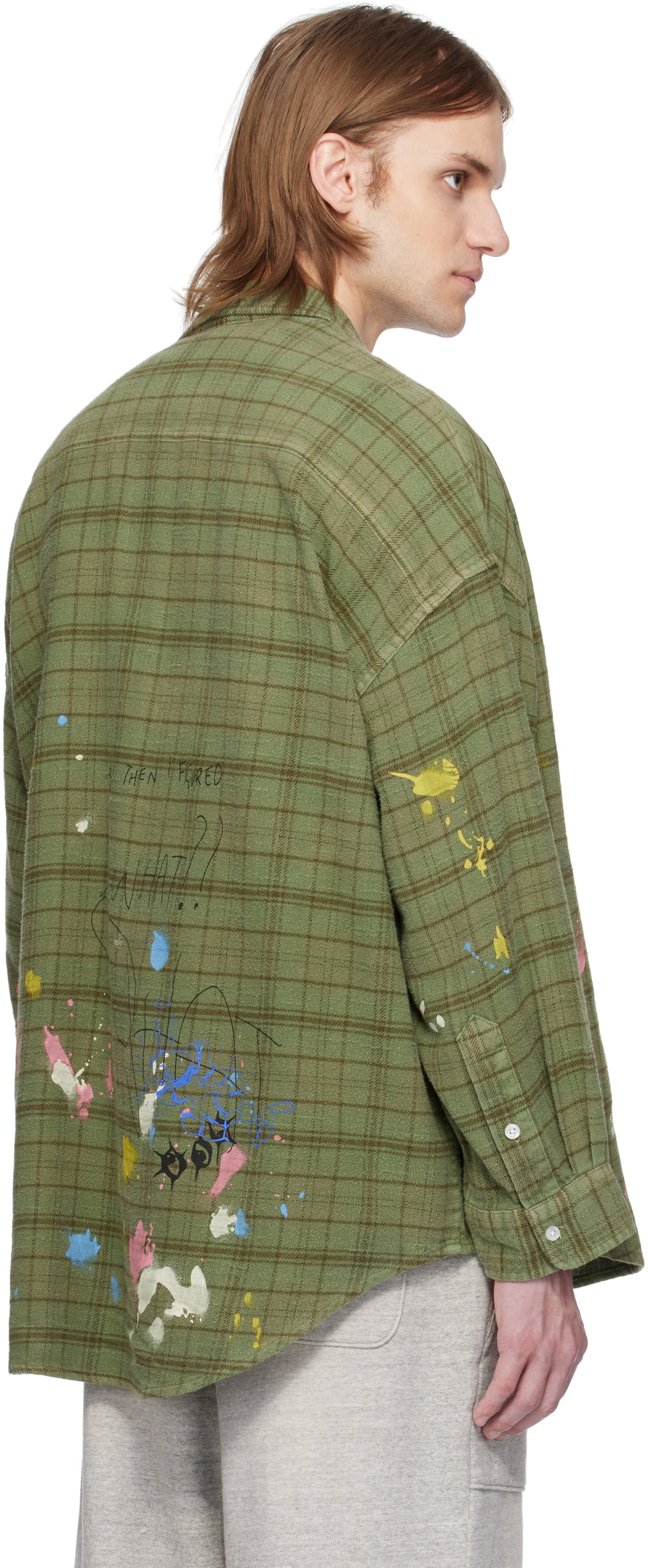 R13 Green Drop Neck Work Shirt R13 R13 Green Drop Neck Work Shirt R13