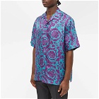 Versace Men's Baroque Abstract Print Vacation Shirt in Blue/Purple