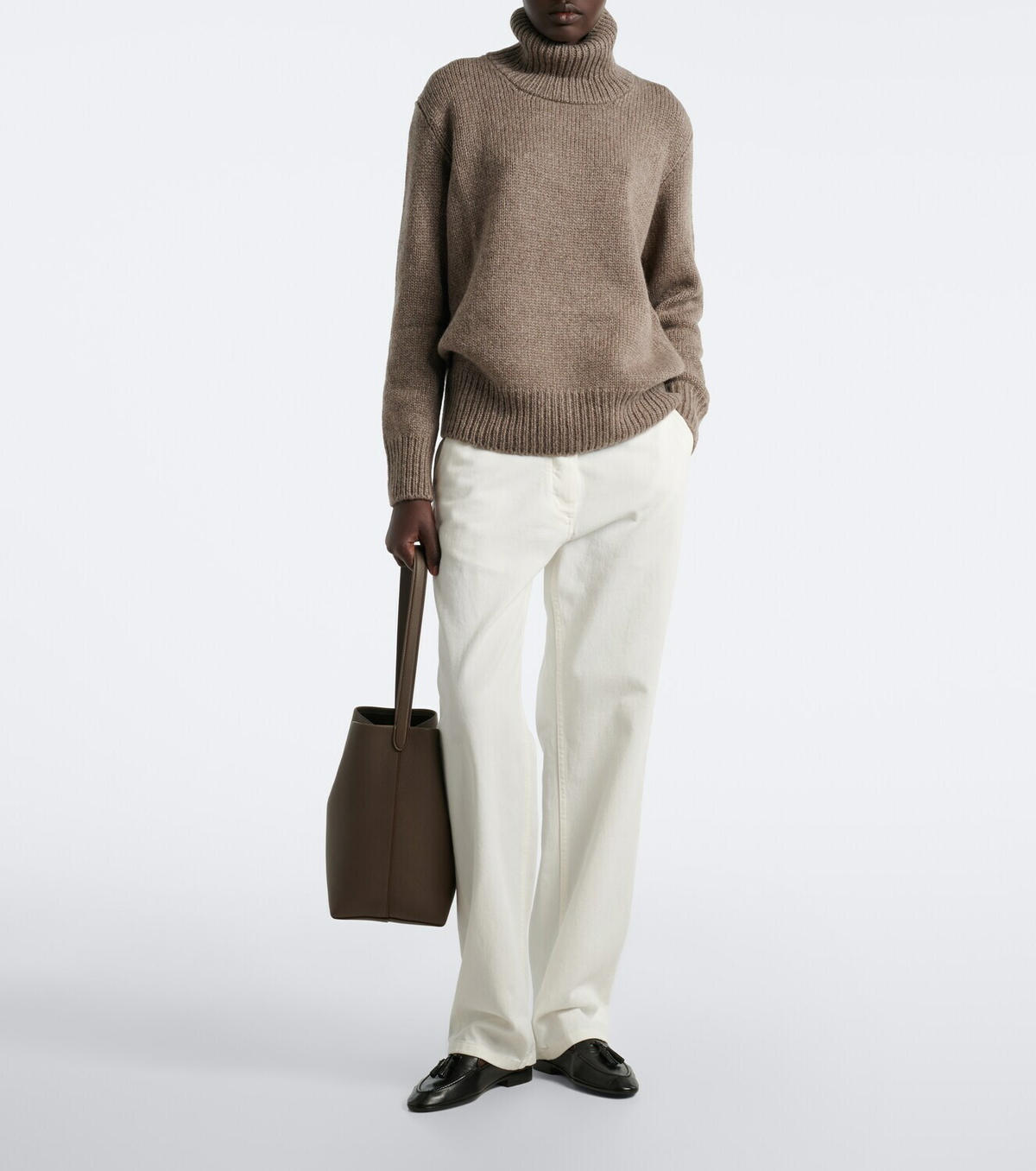 The Row N/S Park Medium leather tote bag