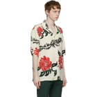 Marni Off-White Floral Print Short Sleeve Shirt