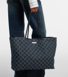Gucci Essence Large leather-trimmed denim tote bag