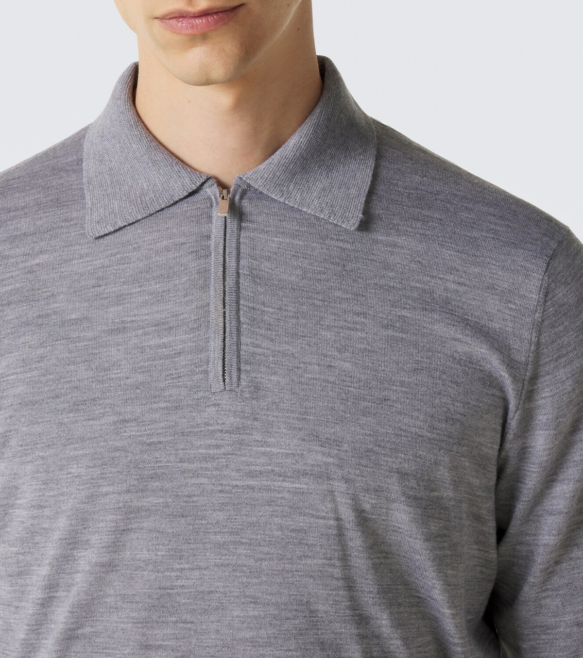 Lardini Wool, silk, and cashmere polo sweater