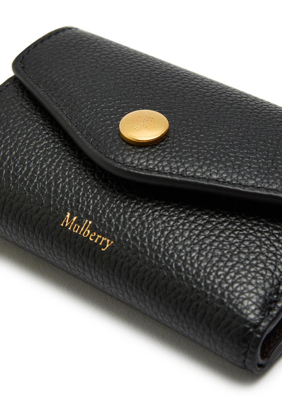 Mulberry Logo Grained Leather Wallet - Black - One Size