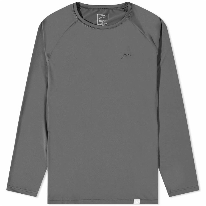Photo: CAYL Men's Long Sleeve Logo T-Shirt in Charcoal
