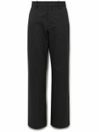 Acne Studios - Palvin Straight-Leg Pinstriped Wool-Blend Trousers - Black