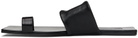 Jil Sander Black Square Toe Flat Sandals