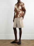 Bottega Veneta - Straight-Leg Pleated Linen and Cotton-Blend Twill Shorts - Neutrals