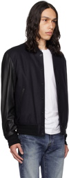 Belstaff Black & Navy Hadley Leather Jacket